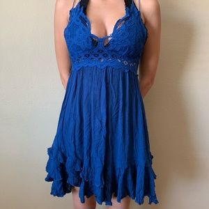 Free People Blue Mini Dress Sz S